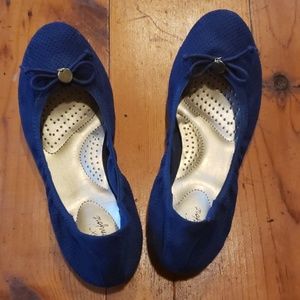 Blue slip on flats